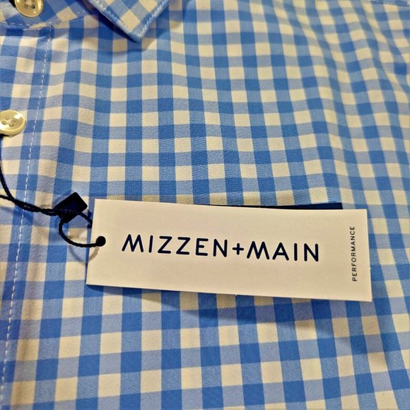 $125 Mizzen + Main Men`s Hampton Plaid Performance Shirt Size 2XL Trim Fit - Picture 5 of 6